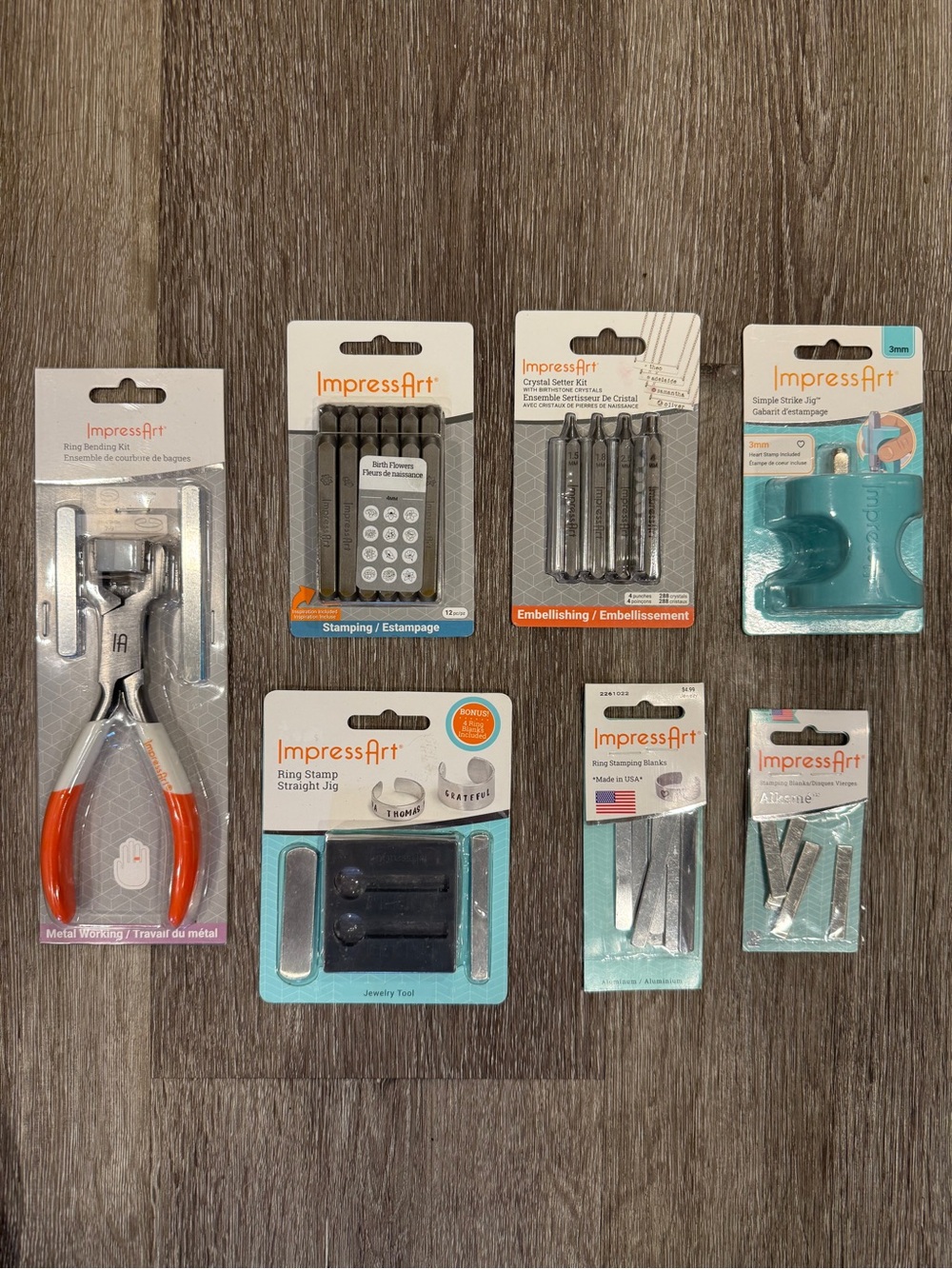 ImpressArt Metal Stamping Jewelry Making Lot – Ring Tools, Birth Flowers, Blanks